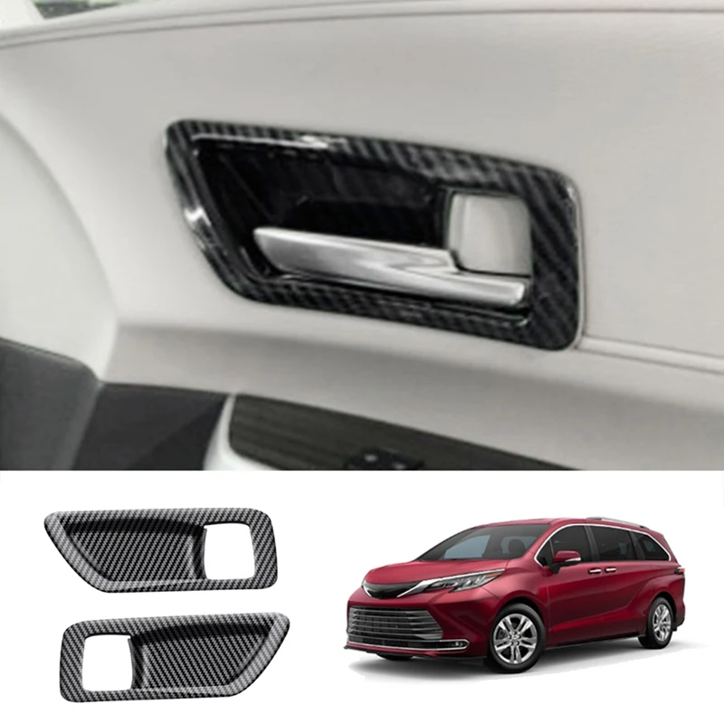 

Внутренняя ручка для автомобильной двери из углеродного волокна, обшивка для Toyota Sienna 2021, аксессуары