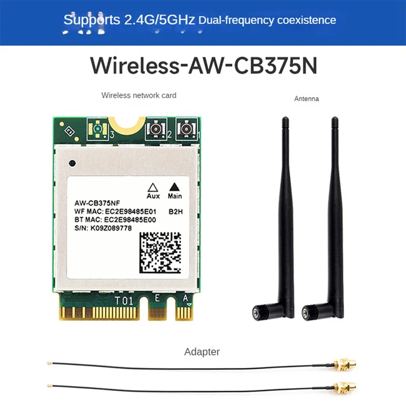 Адаптеры Waveshare Двухдиапазонная беспроводная сетевая карта 2 4G/5Ghz двухдиапазонный