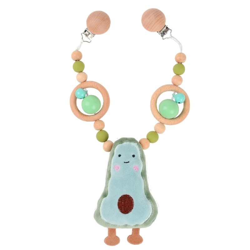 

for Creative Baby Stroller Hanging Ornament Wooden Toy Rattle Pendant Cartoon Organic Environmental Sense Sensory Toy Gi
