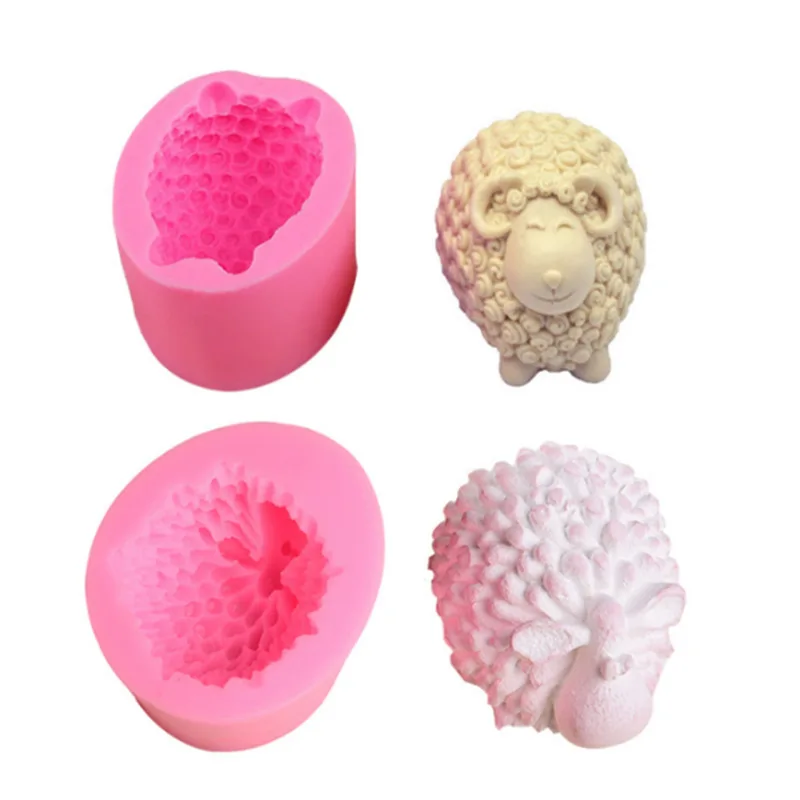 

3D Sheeps Silicone Plaster Ornament Mold DIY Fondant Chocolate Jelly Cake Decor Baking Tools Soap Candle Clay Resin Craft Mould