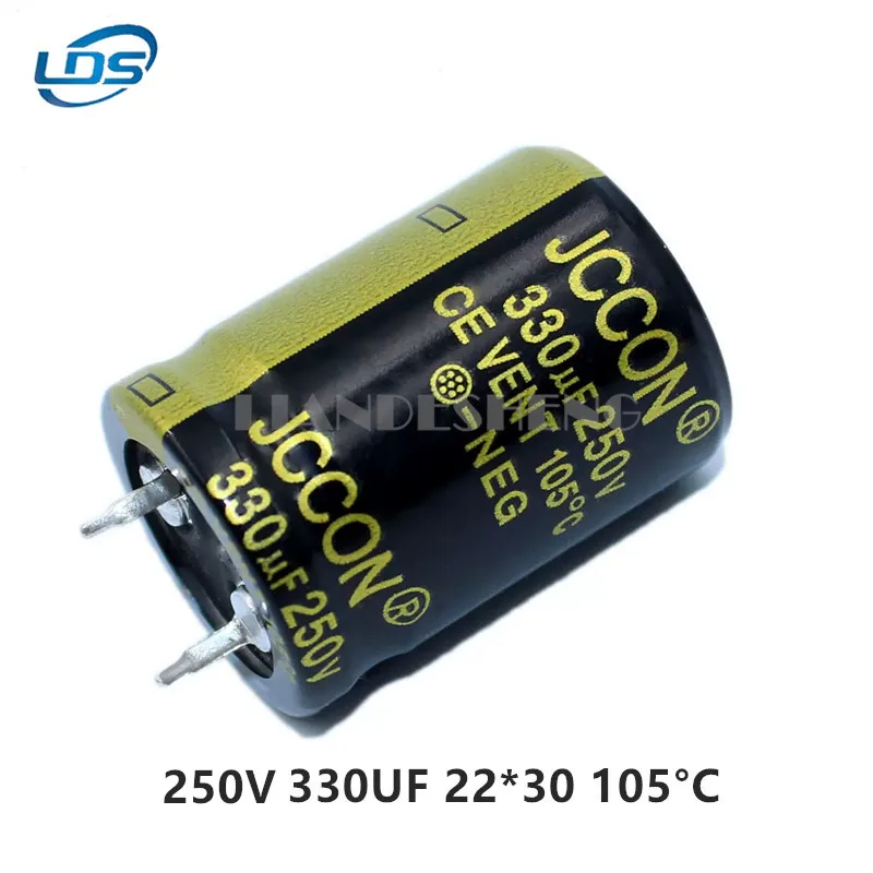 

1pcs 250v330uf 250v JCCON Power Adapter High Frequency Low Resistance Capacitor Multifunction Universal 22x30