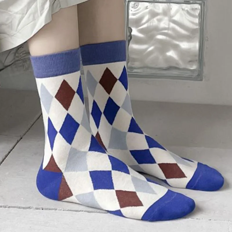 5 Pairs Kawaii Socks Designer Brand Korean Style Women Socks Set Winter Long Socks Pure Cotton Middle Tube Fashion Socken Damen