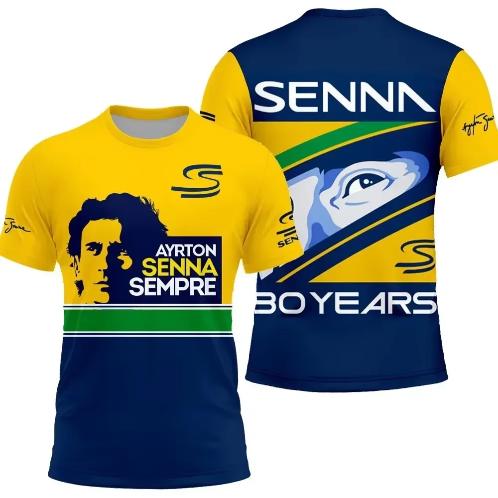 Фото Футболка Ayrton Senna 12 для любителей автоспорта, летняя, с коротким рукавом, унисекс, для мужчин, женщин и детей, новинка 2025 года №4
