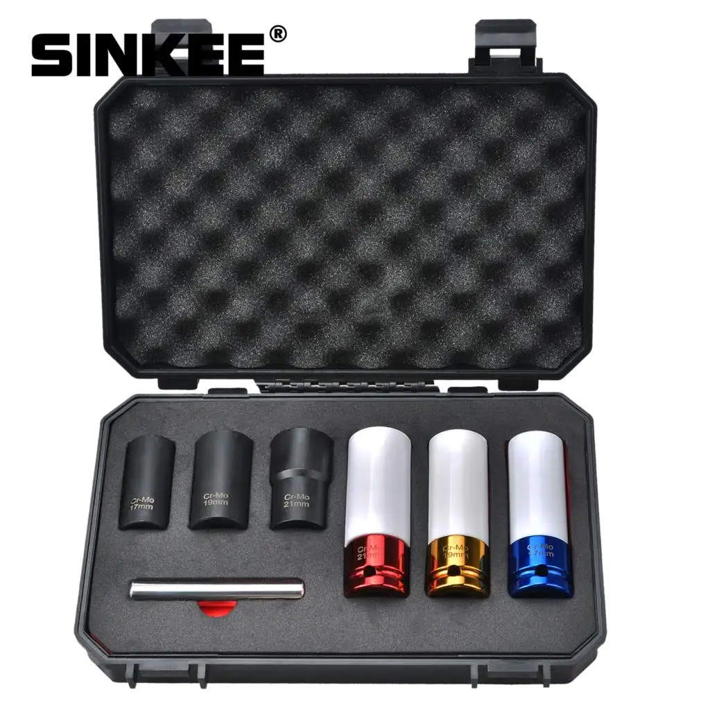 

7pcs 1/2" Drive Impact Twist Nut Socket Set 17mm 19mm 21 mm