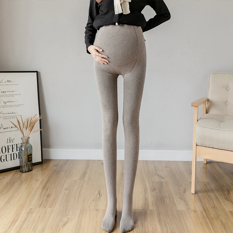 8980 Autumn Winter Thick Warm Maternity Skinny Legging Thermal Fleece Belly Pantyhose Clothes for Pregnant Women Pregnancy Pants