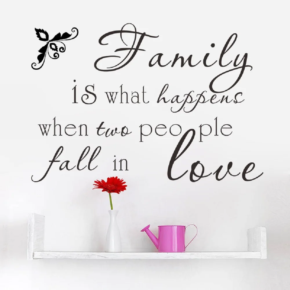 

Family Is What Happen Two People Fall In Love Wall Stickers Decals Art Home Bedroom Living Room Decoration Wall Mural Poster