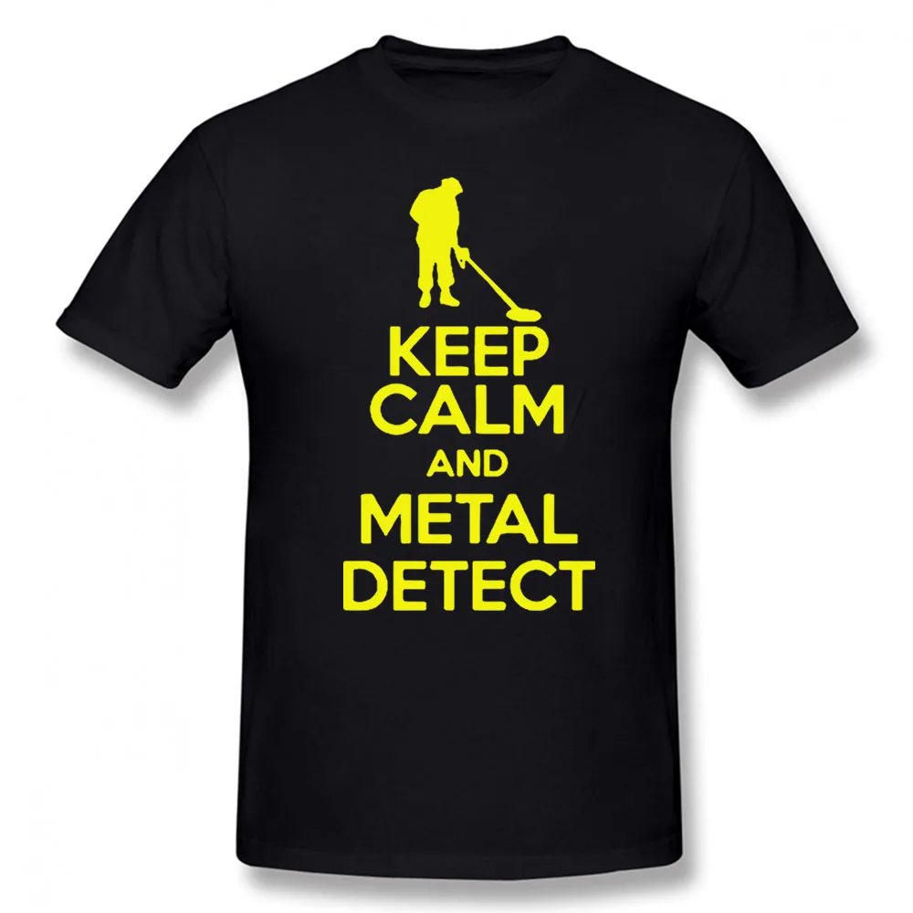 

Забавные мужские футболки Keep Calm с детектором металла, Повседневная модная мужская футболка с коротким рукавом, футболки