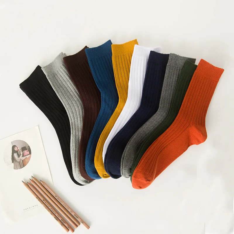 

New Socks Wholesale Solid Color Double Needle Men's Socks Men's Business Socks Sports Socks Factory Direct Wholesale