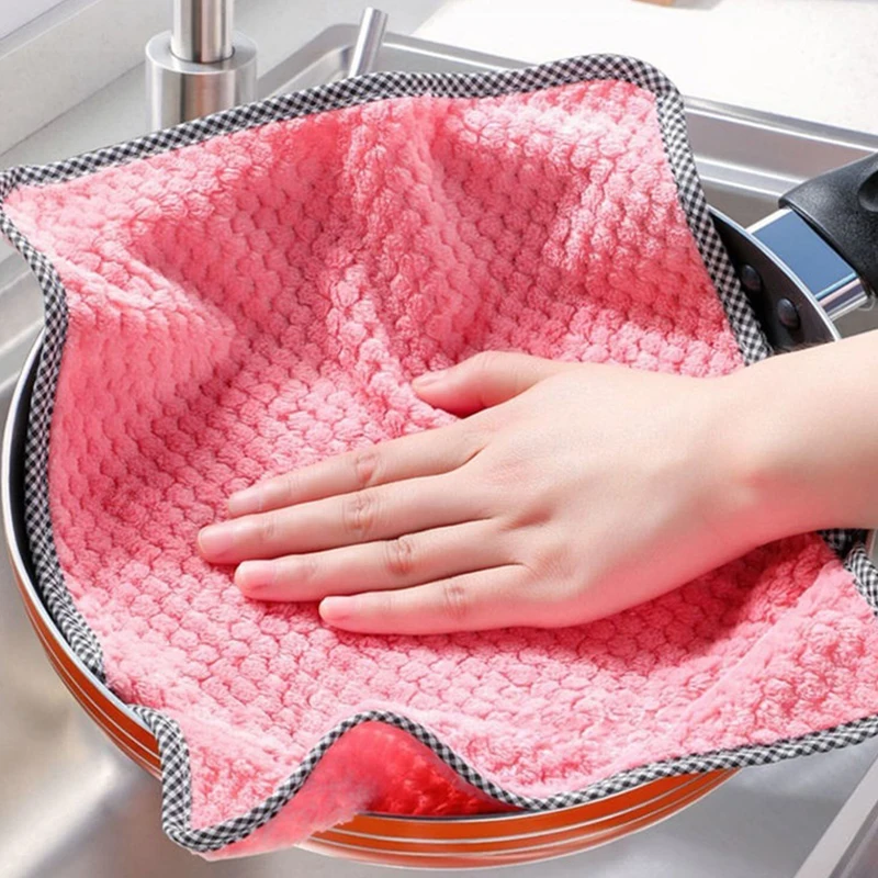 

1pc Keuken Dagelijks Theedoek Vaatdoek Keuken Rag Non-stick Olie Verdikte Doek Nieuwe towel