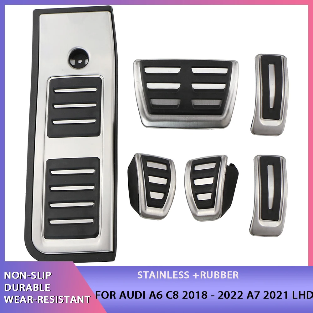 

Car Pedals for Audi A6 C8 2018 - 2022 A7 2021 LHD Gas Brake Pedal Foot Rest Pedal Protection Cover Accessories