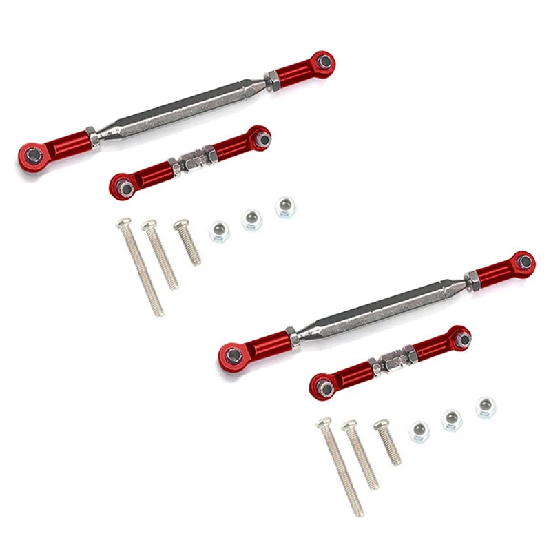 

8X Metal Adjustable Steering Linkage Servo Link Pull Rod Turnbuckle For MN D90 D99 MN-90 FJ-45 1/12 RC Car Crawler,Red