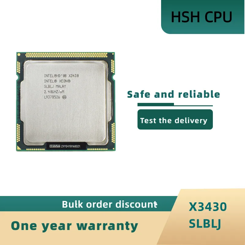 

Процессор Intel Xeon X3430 (кэш-память 8 Мб, 2,40 ГГц) LGA1156 настольный процессор 100% рабочий механизм настольный процессор