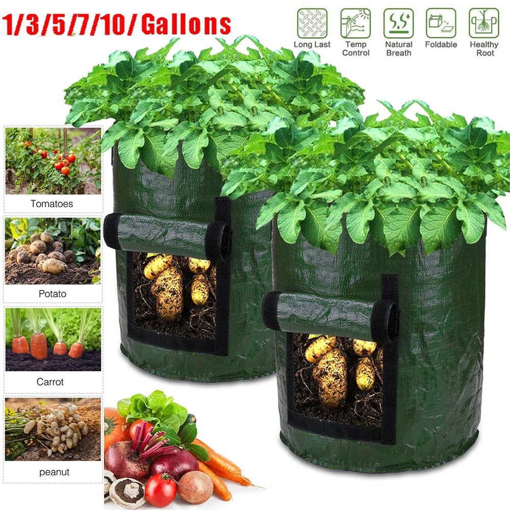 

PE Potato Growth Bag Vegetable Onion Cultivation Planting Bag Fabric Bags Garden Seedling Pot Plant Growing Bag Farm Garden Tool