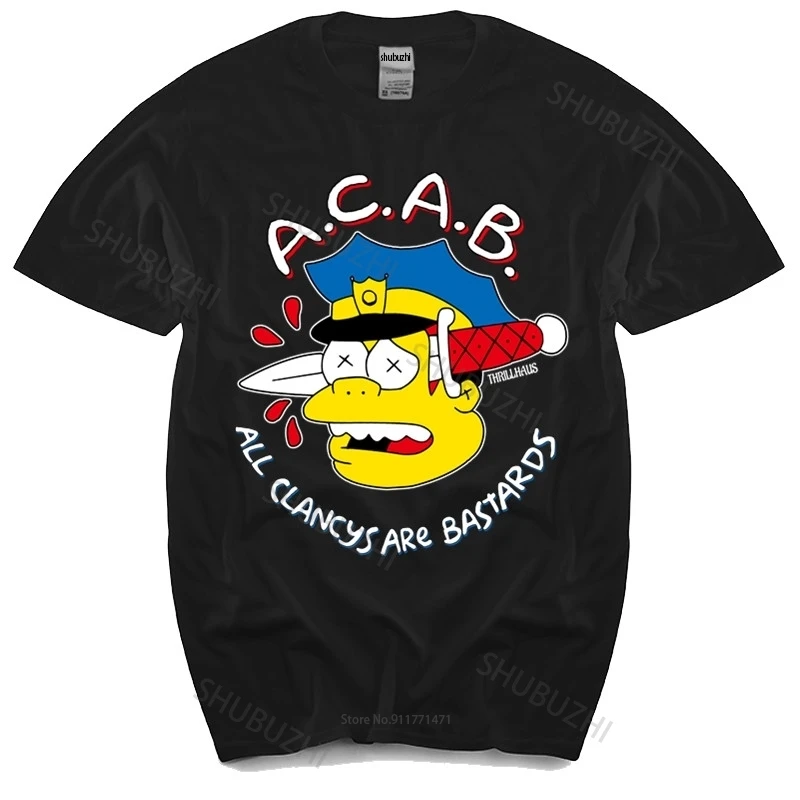 Хлопковая футболка мужские летние топы повседневные футболки Thrillhaus Acab мужская