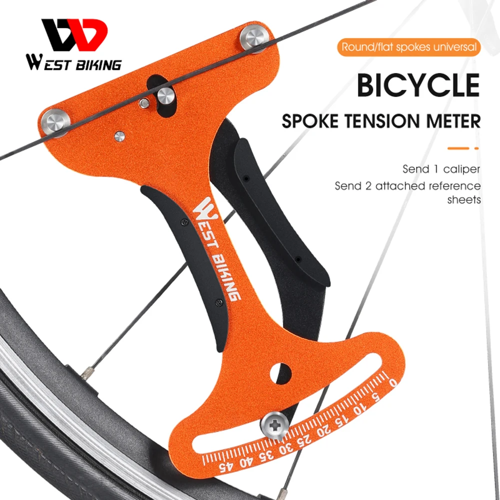 

WEST BIKING Bicycle Spoke Tension Meter Measuring Tool Aluminum Alloy Wheel Repair Tool Road Bike Indicator Meter Tensiometer