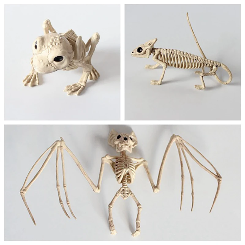 

Halloween Horror Decorations Scorpion Bat Mouse Spider Skull Bone Ornaments Plastic Animal Skull Skeleton