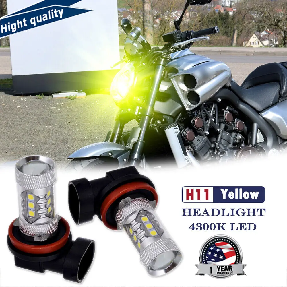 

2x80 Вт 16SMD светодиодные фары 4300K для Yamaha VMX1200 VMX1700 V Star 650/950/1100