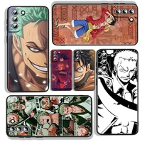 anime one pieces for samsung galaxy s22 s21 s20 fe ultra s10e s10 s9 s8 s7 s6 edge plus black silicone phone case