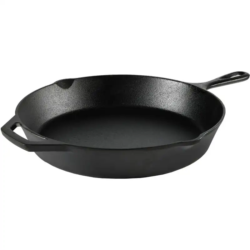 

12" Cast Iron Skillet with Handle and Lips