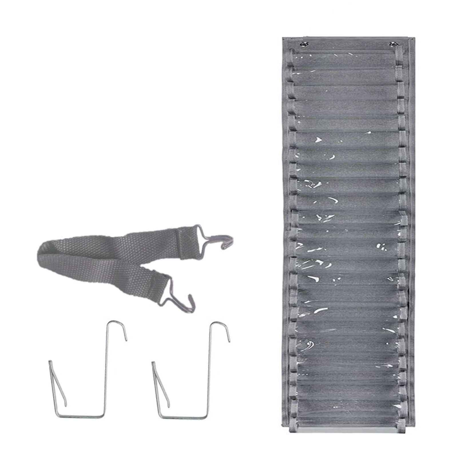 

Heat Transfer Paper Hanging 24 Compartments Grey Wall Mount Single Side Display Storage Organizer Vinyl Roll Holder With Hooks