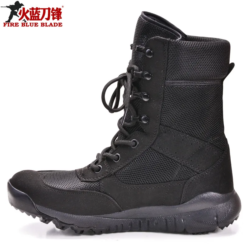 

Fire Blue Blade Summer Mesh Breathable 07 Ultra-Light Combat Boots Men's Hight-Top Special Forces MilitaryTactical Combat Boots