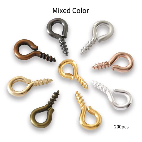 200 шт. Винты-глазки QIAO карбон сталь 4x8/5x10 мм