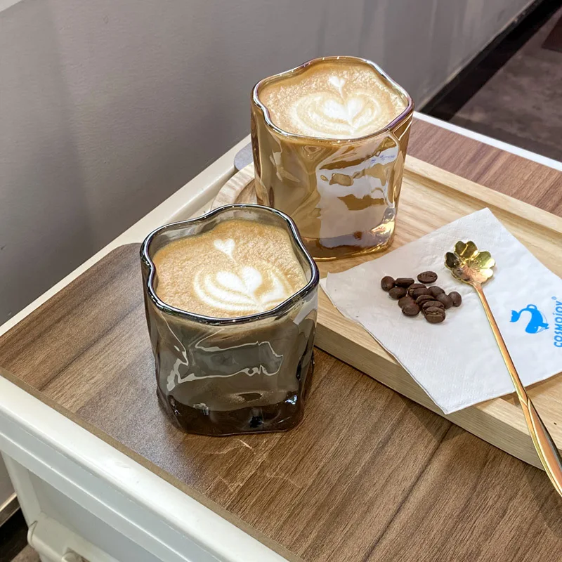 

INS Twizz Mug Hot Water Crystal Glass Good Looking Aurora Cup 250ml Special-Shaped Bar Cup Moomin Glass Tea Cup