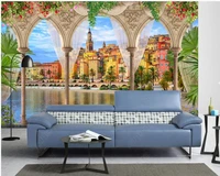 3d wallpapers on the wall custom mural palace roman column town scenery bedroom home decor photo wallpaper for walls in rolls