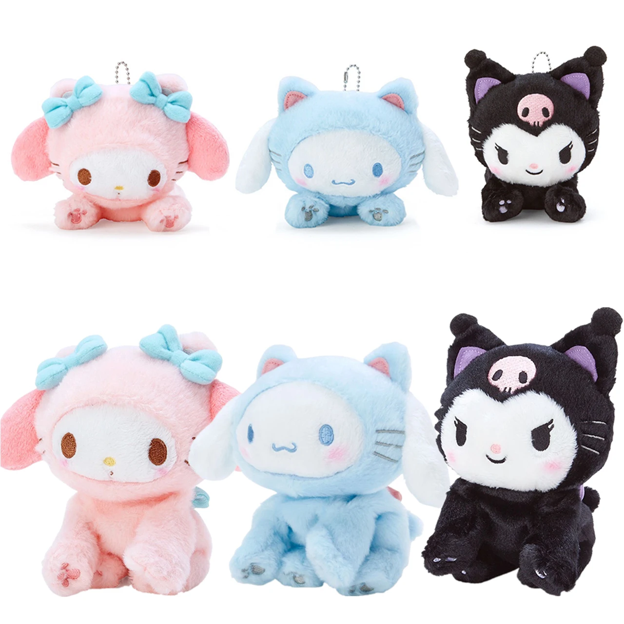 

10Cm/20Cm Kawaii Kuromi Mymelody Cinnamoroll Purin Dog Plush Doll Transformation Series Cat Animals Plushie Toys Soft Doll Gifts
