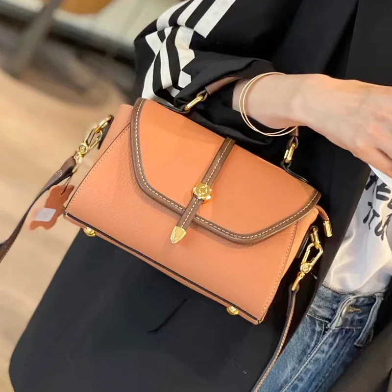 

Сумка через плечо женская, 100%, кожаная, мягкая, контрастная