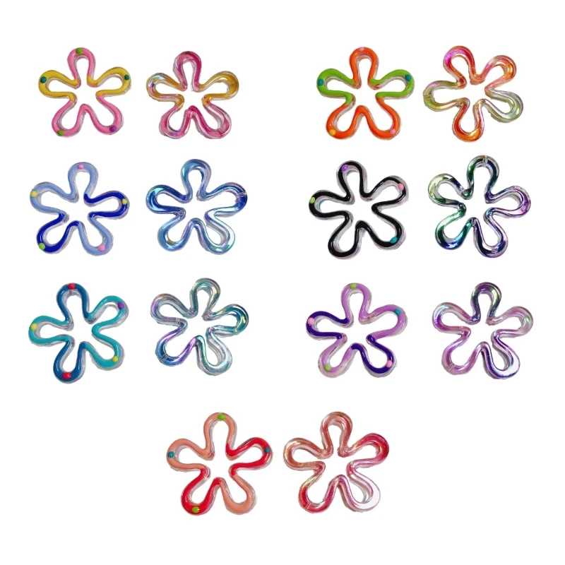 

Acrylic Flower Pendant Hollow Five Floral Charm Jewelry Making DIY Craft