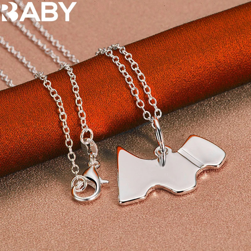 

925 Sterling Silver Little Dog Pendant Necklace For Women Man 18-30 Inches Chain Simple Fashion Jewelry Leisure Accessories