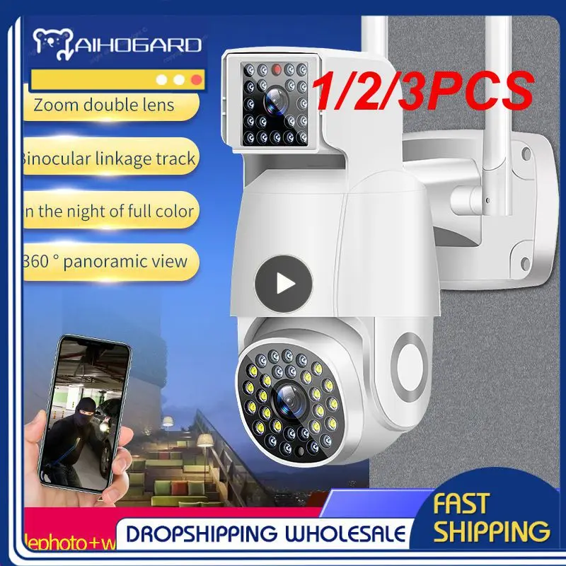 

1/2/3 шт., IP-камера с двойным объективом, 4 + 12 мм