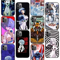 anime evangelions ayanami rei phone case for iphone 11 12 pro max 13 mini 7 plus x xs xr apple 6 6s 8 se 5 5s fundas back cover
