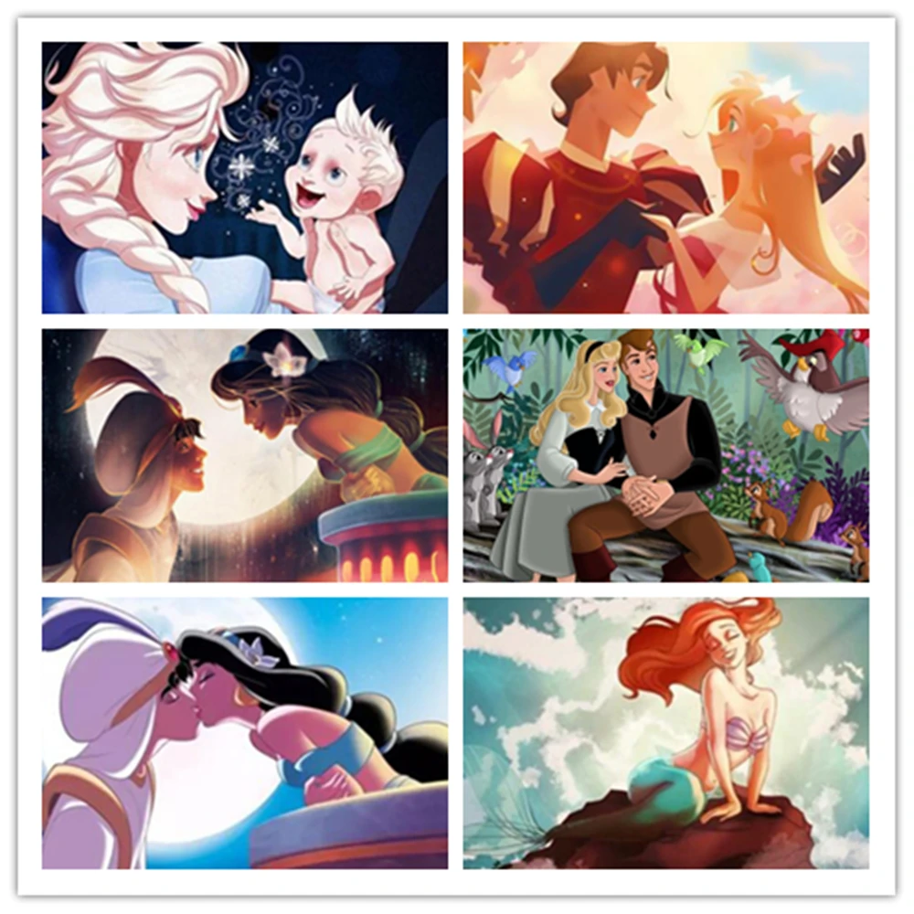Постер Золушка Disney цифровой мультяшный персонаж картина маслом Настенный декор
