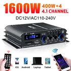 4*400 Вт 4,1 канальный Hi-Fi bluetooth усилитель мощности для автомобилядомашнего кинотеатра, цифровой усилитель мощности звука для динамика, басов, USBSD AUX