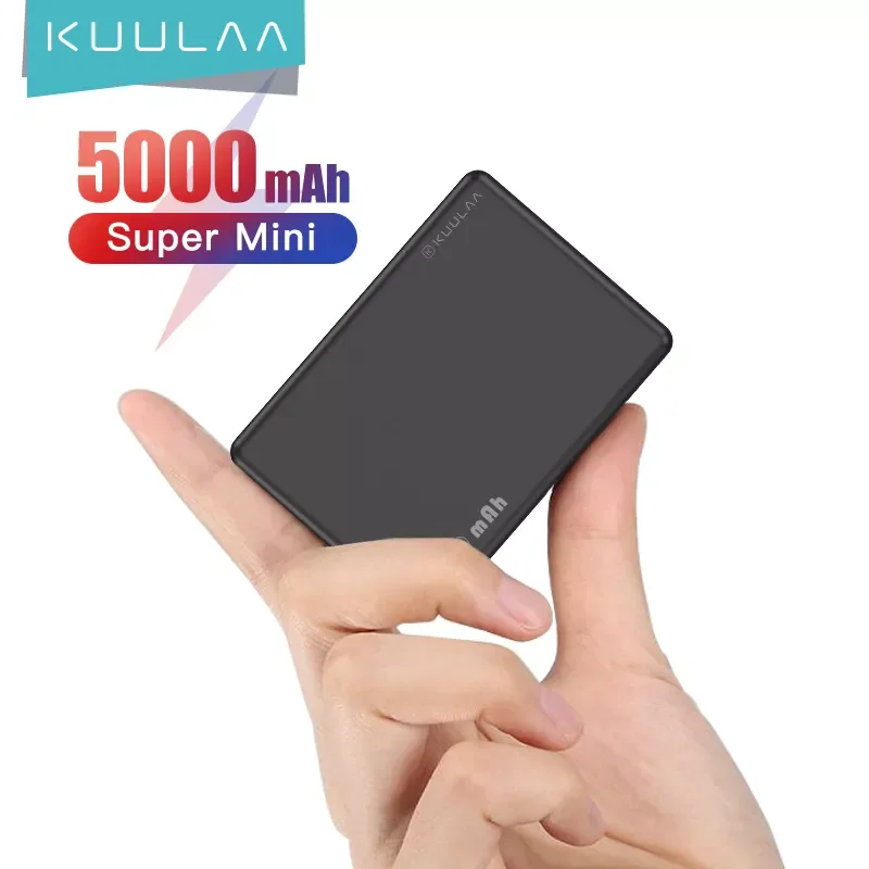 

KUULAA Power Bank 5000mAh Mini Portable Charger PowerBank 5000 mAh USB PoverBank External Battery Charger For Xiaomi Mi 10 9