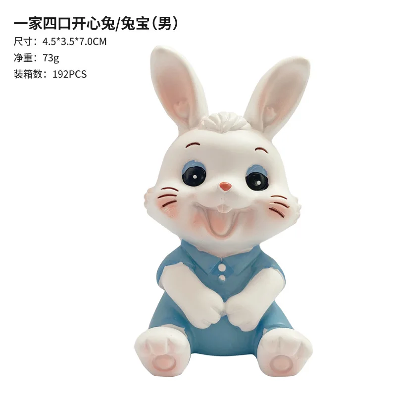 

Cute Rabbit Statue Lucky Wealth Rabbit Ornament Mascot Home Office Ornaments Interior Decoration for 2022 Chinese Tiger New Year