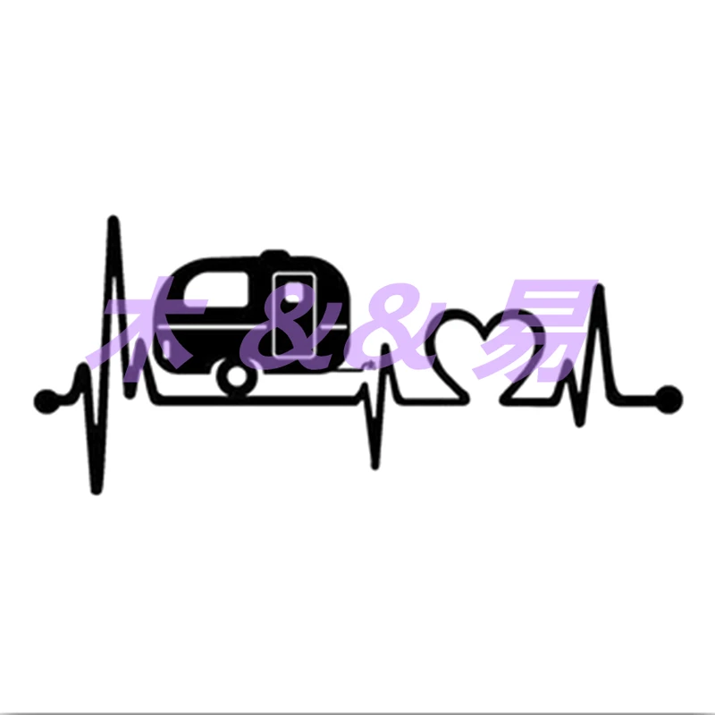 

Personality Color Picture Caravan Love Heartbeat Car Sticker Camper Body Window Stickers Car Styling Vinyl Decals Acessories PVC