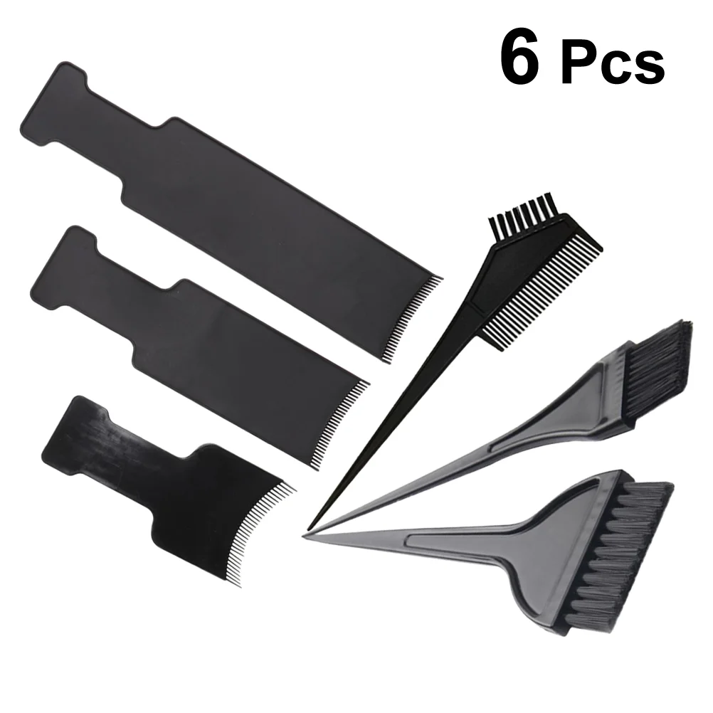 

1 Set of 6pcs Hair Dyeing Tools Hair Color Comb Brush Color Brush for Hair Salon (Board for Each 1pc and 3pcs Comb)