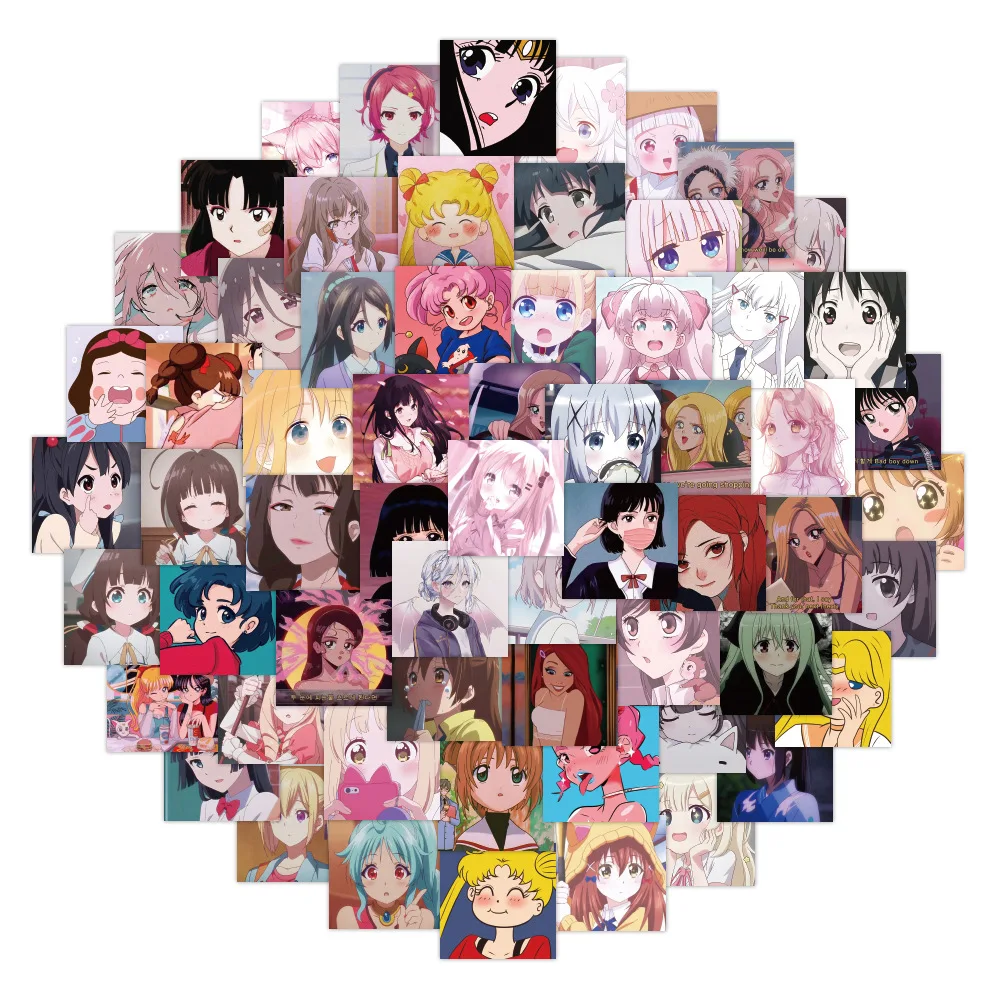 

Двухмерные милые женские стикеры аватарные Мультяшные аниме наклейки Переводные Diy Дневник Канцтовары ноутбук чемодан телефон детская игр...