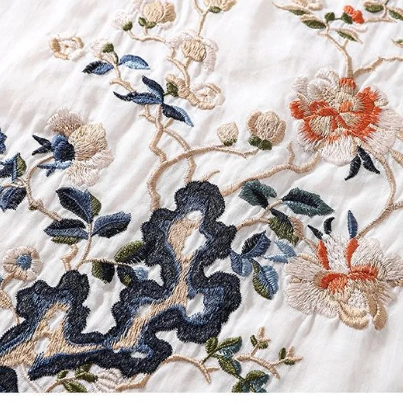 Женская свободная рубашка с вышивкой повседневный тонкий однотонный пуловер