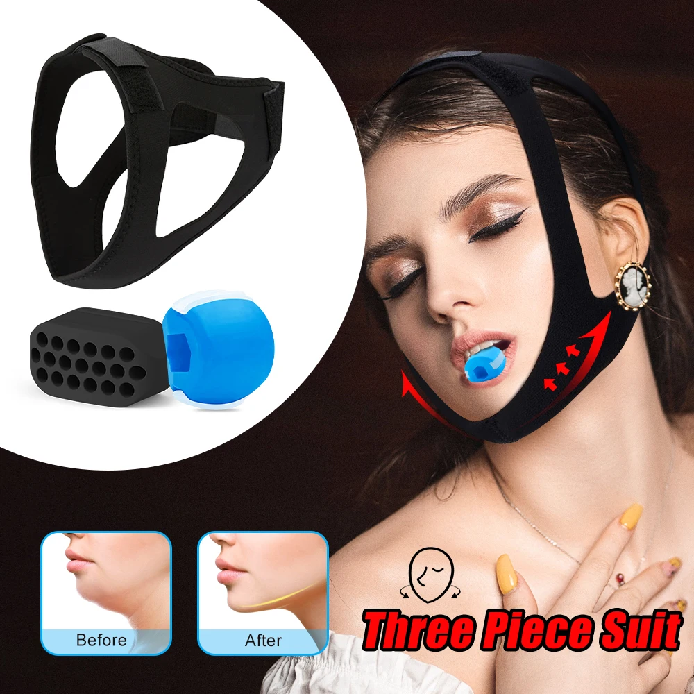 

Jaw Exercise Ball +Bandages Face Massager Trainin Fitness Jawline Toning Double Chin Reduce Facial Lifting Slimming V-Face