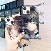 soft silicone phone case for iphone 13 12 mini 11 pro xs max se 2020 7 xr x 8 6 plus cartoon japan anime demon slayer back cover