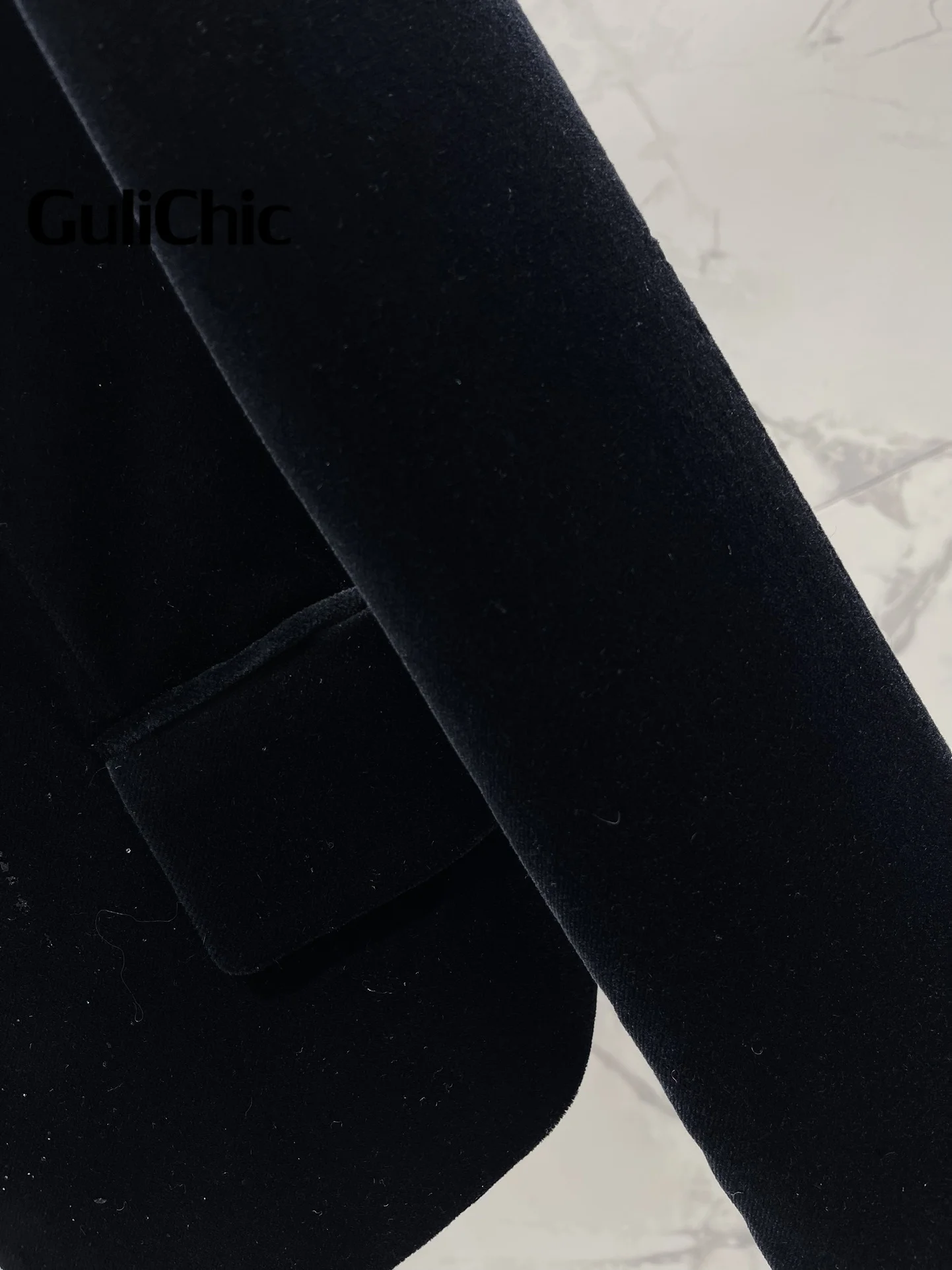 12.16 GuliChic Роскошный модный женский бархатный пиджак с бисером женская куртка