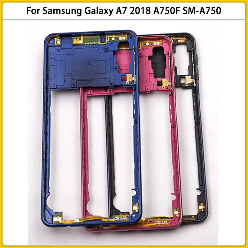 New For Samsung Galaxy A7 2018 A750F SM-A750 A750 Middle Mid Frame Panel Rear Plastic Housing Case Panel Frame Replacement Parts