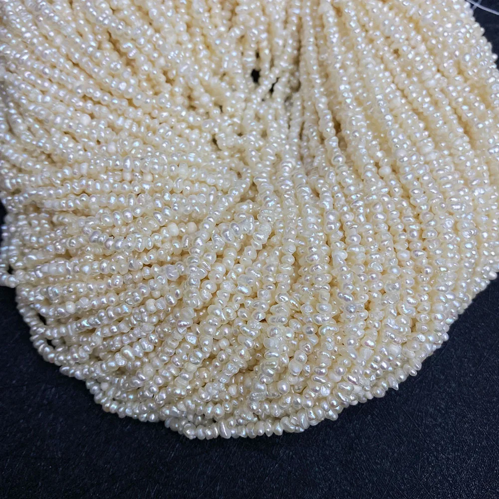 

Небольшие жемчужные бусины 3-4 мм, натуральный пресноводный жемчуг, бусины класса А для рукоделия, бусины для изготовления ювелирных изделий...