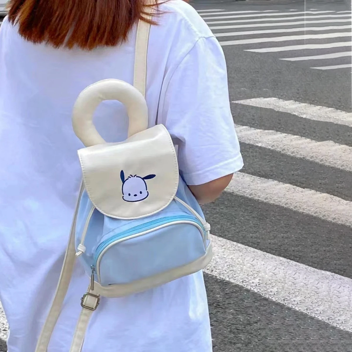 Sanrios nakacco Cinnamoroll Kuromi мультяшный ПУ Рюкзак kawaii аниме для поездок школьный рюкзак