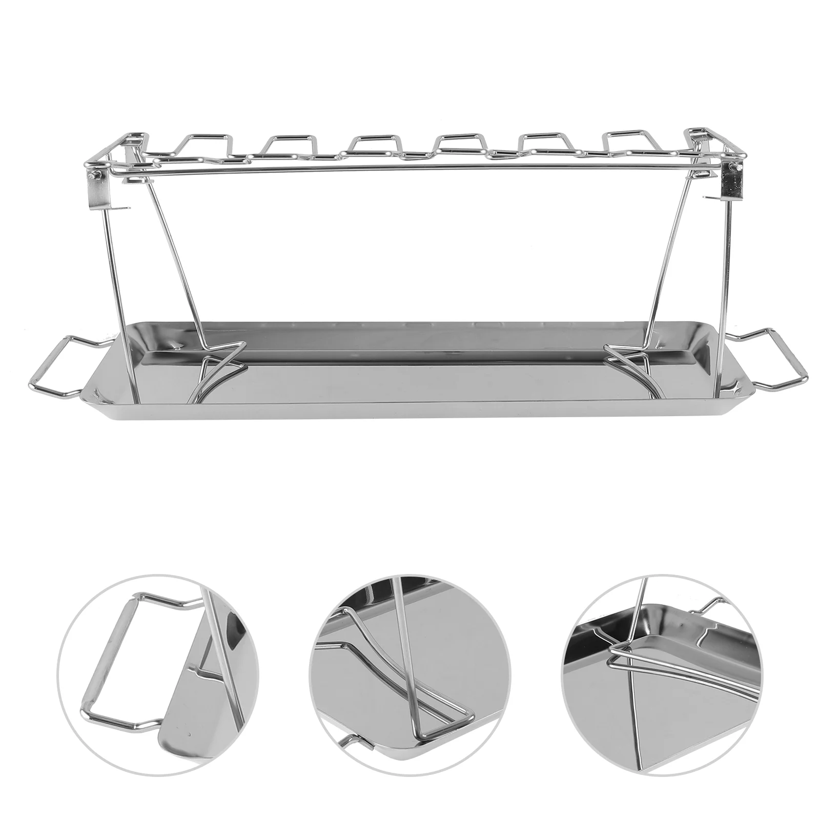 

Roast Chicken Leg Rack Barbecue Tool Foldable Grill Collapsible Clothes Poultry Camping Outdoor Stainless Steel Hangers