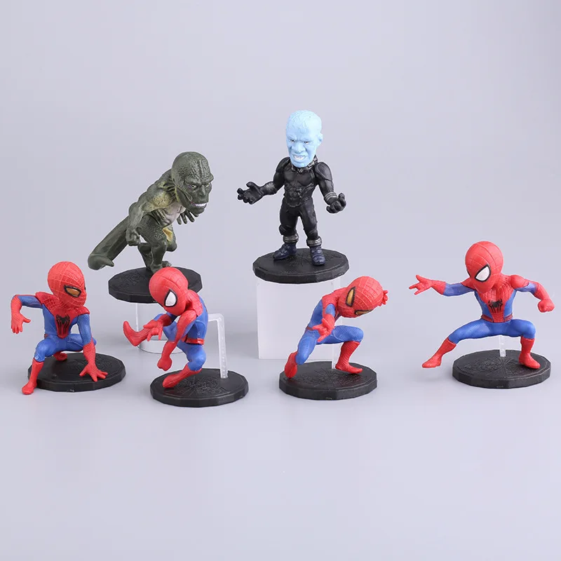 

New Disney Marvel Avengers Spider Man 6pcs/Set 6-8cm Action Figure Posture Anime Decoration Collection Toy Model Children